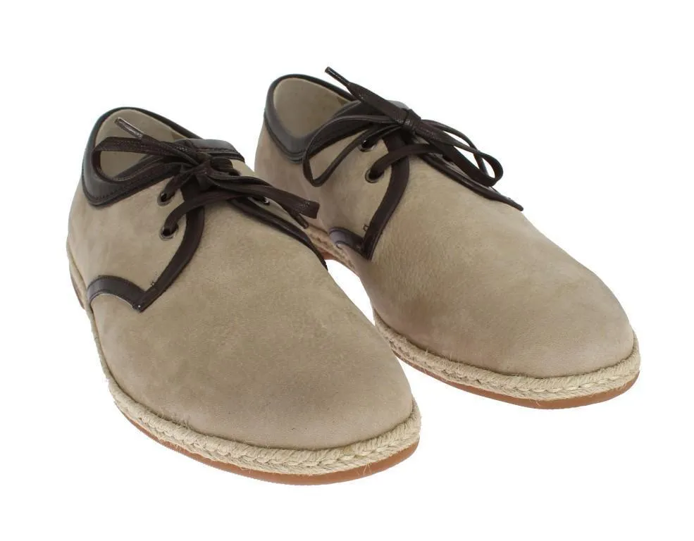 Beige Brown Leather Shoes