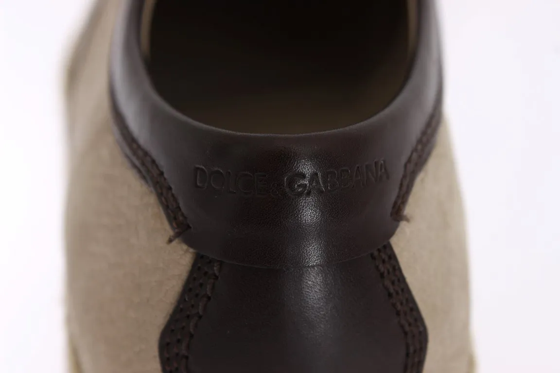 Beige Brown Leather Shoes