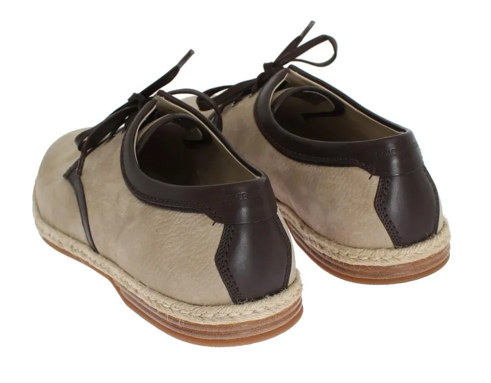 Beige Brown Leather Shoes