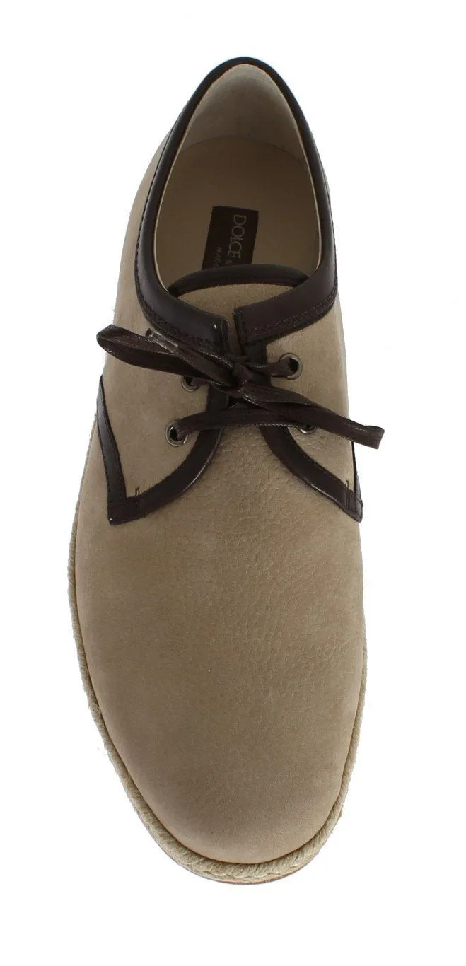 Beige Brown Leather Shoes