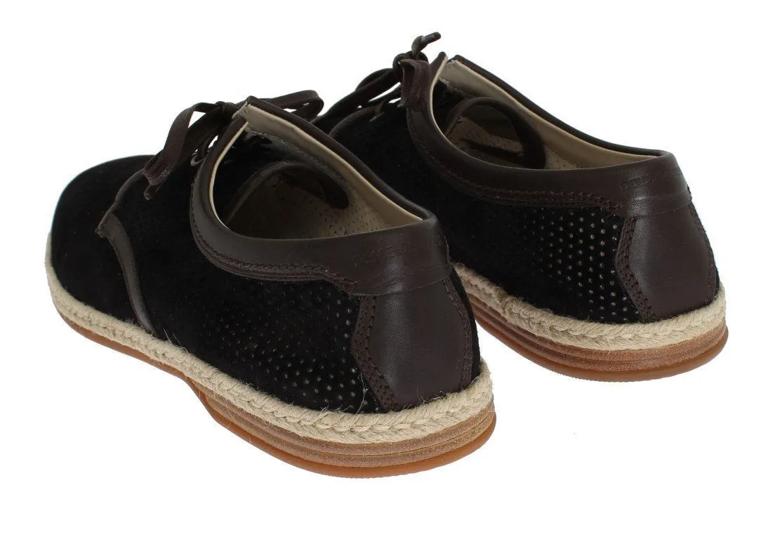 Black Suede Brown Leather Shoes