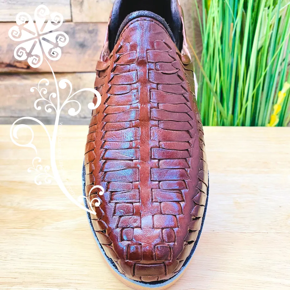 Dark Brown Tejido Leather Men Shoes
