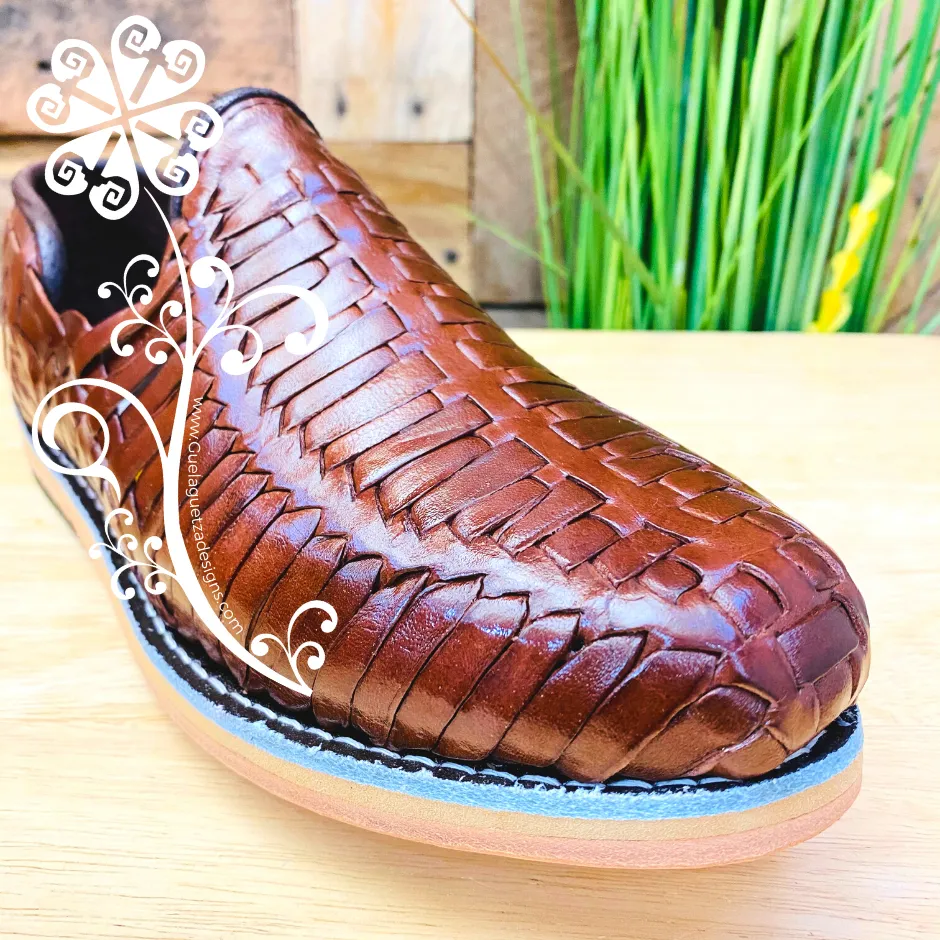 Dark Brown Tejido Leather Men Shoes