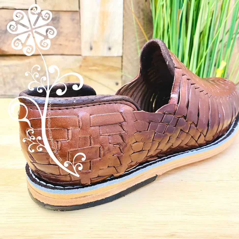 Dark Brown Tejido Leather Men Shoes