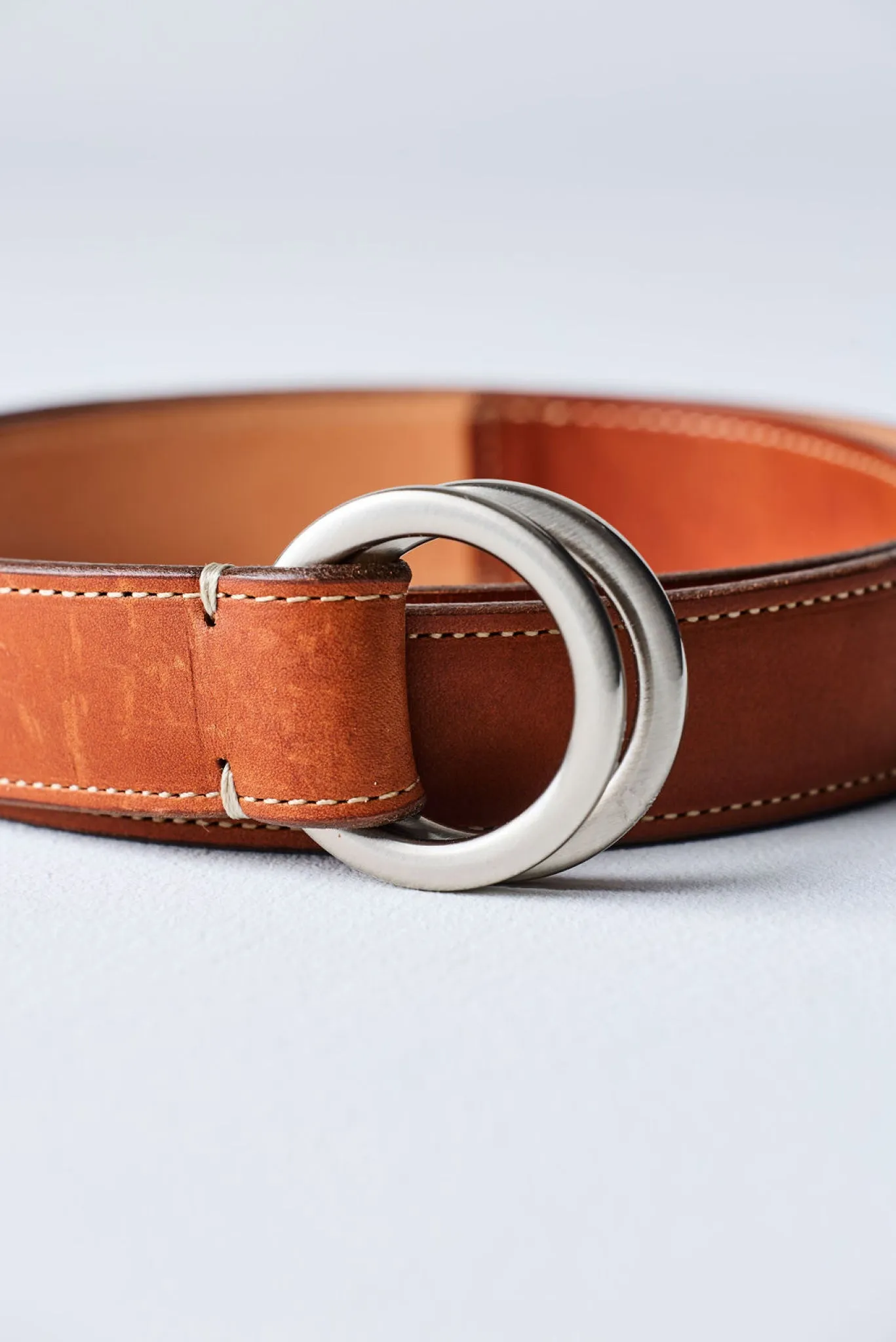 Italian Calfskin O-Ring Belt by Martin Dingman — Chestnut