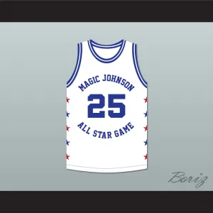 Jerome Kersey 25 Magic Johnson All Star Game White Basketball Jersey 1989 Midsummer Night's Magic Charity Event