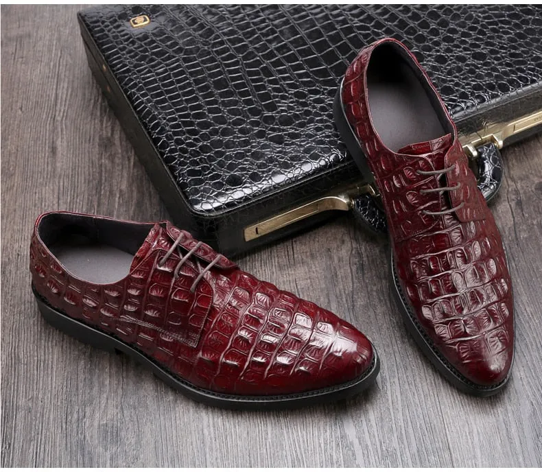 Men Genuine Leather Crocodile Shoes