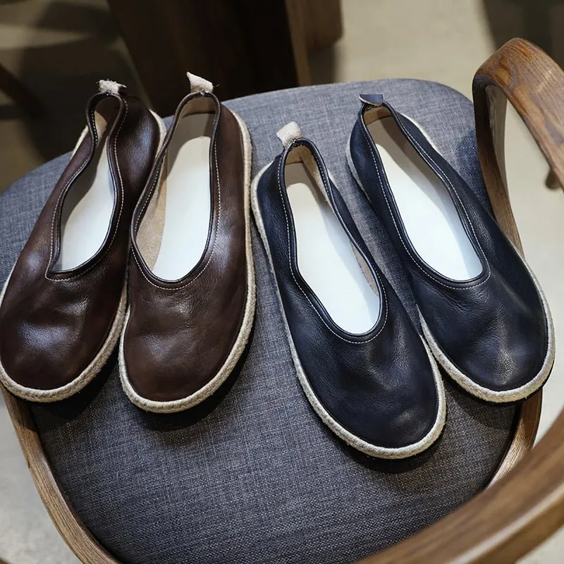 Men handmade stitched leather sole shoes