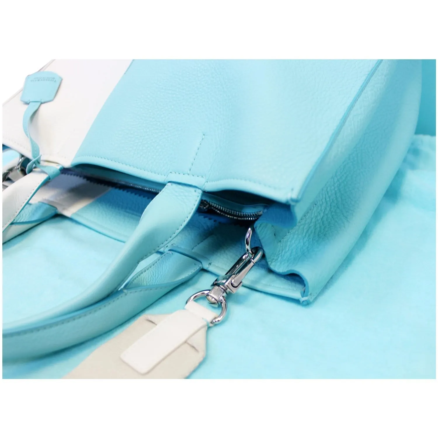 Tiffany & Co Color Block Shoulder Bag Off-white/Blue