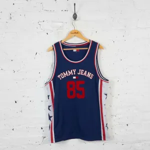 Vintage Tommy Jeans Basketball Jersey - Navy - XXL