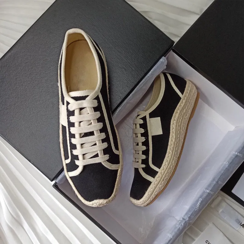 Women Straw Woven Bottom Shoes