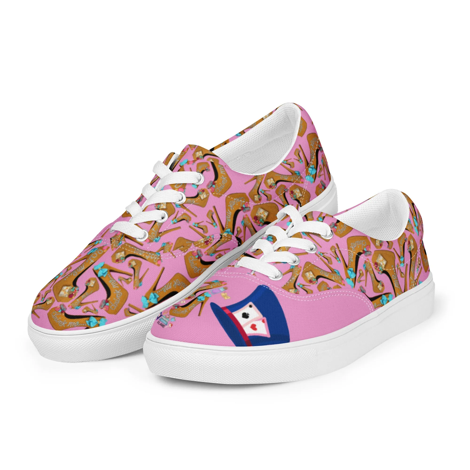 Women’s lace-up canvas shoes 'Eat me drink me'